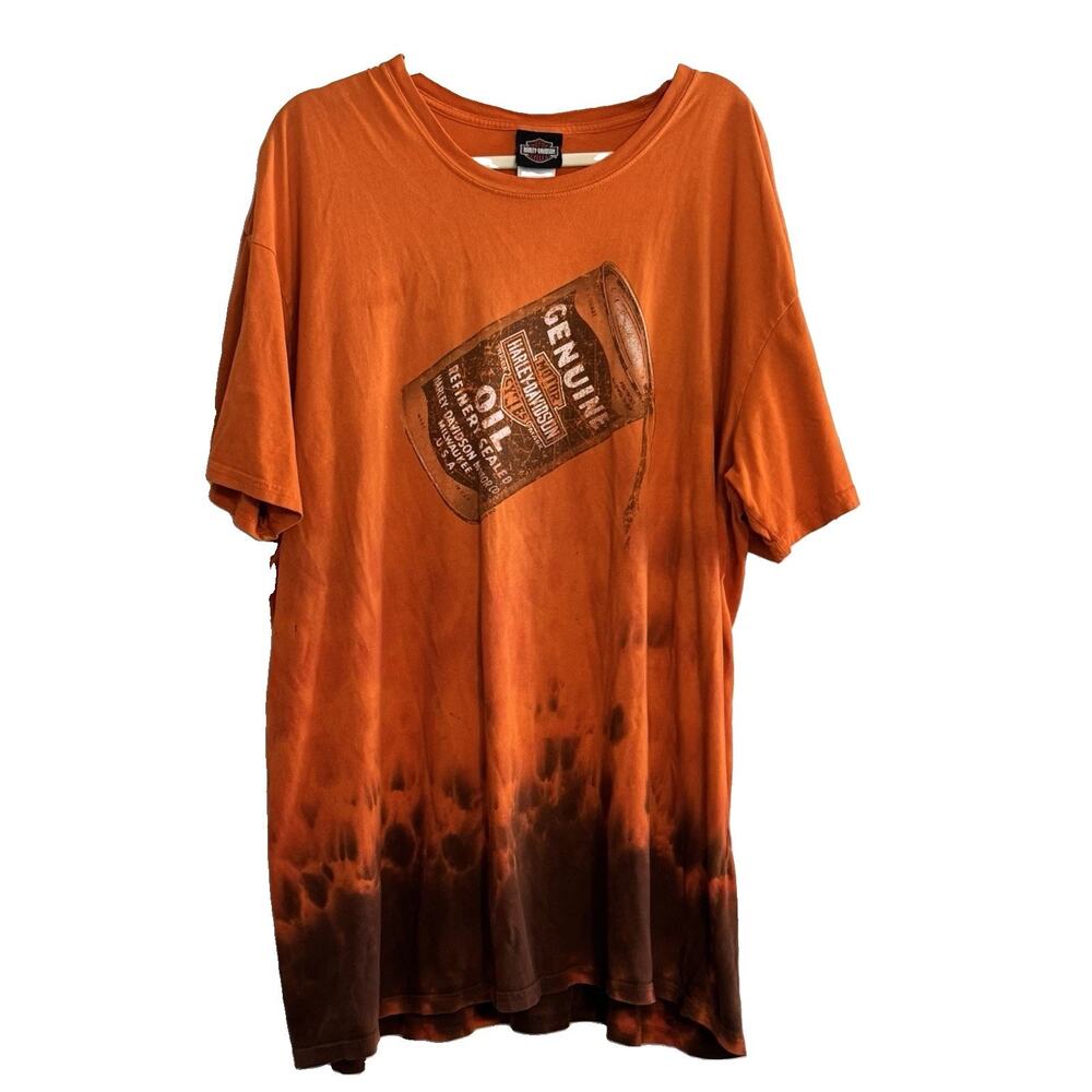 Harley Davidson T-Shirt Men Size 2X Cancun Mexico Genuine Oil Can Graphic Orange